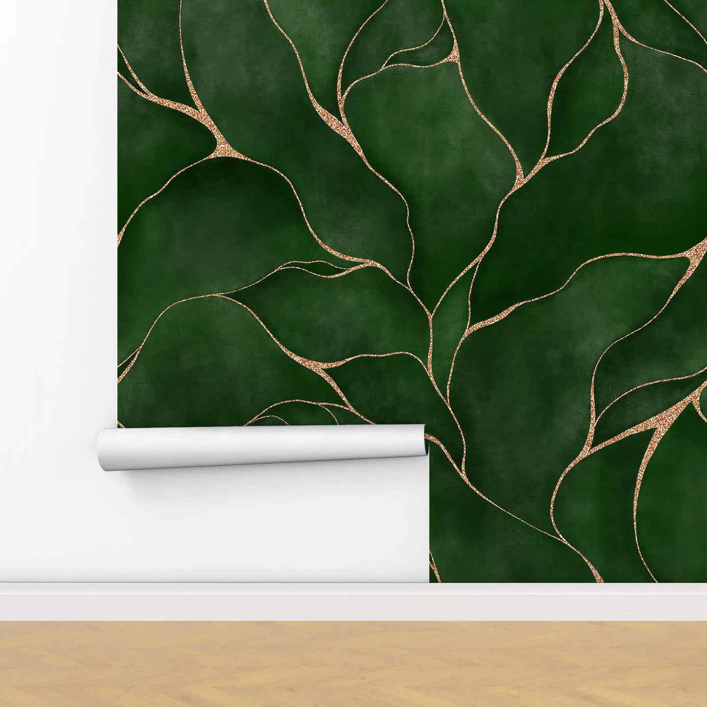 Lustrous Ramage Wallpaper - Dark Green