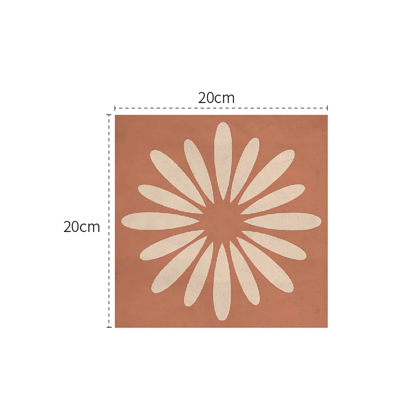 Desert Rose Tile Decals - Terracotta