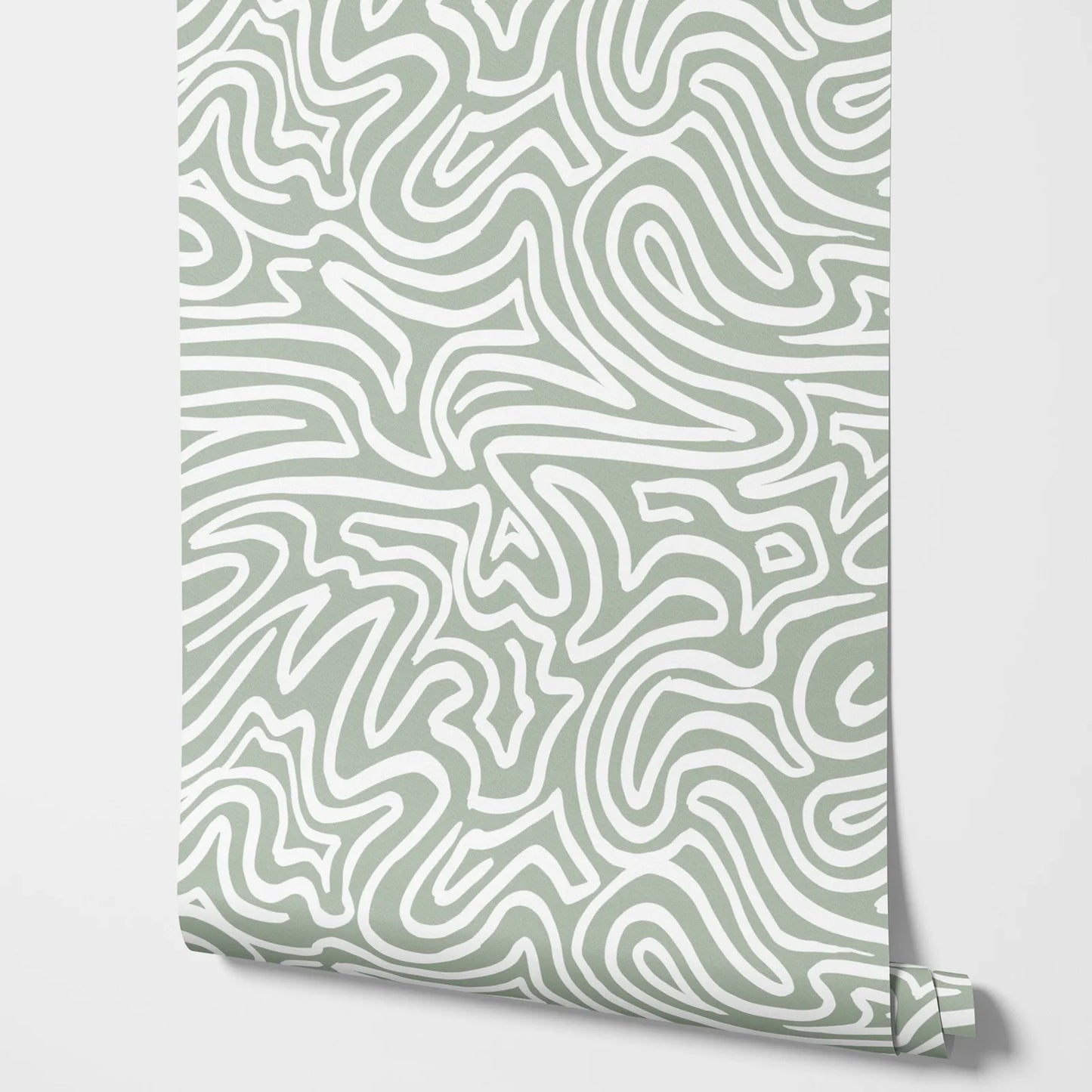 Boheme Abstract Wallpaper - Light Green