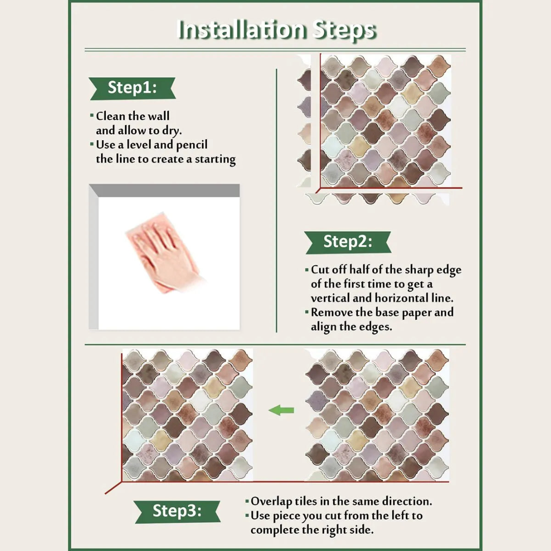 Seaside Harmony Lantern Mosaic Short 3D Tile - Light Pink