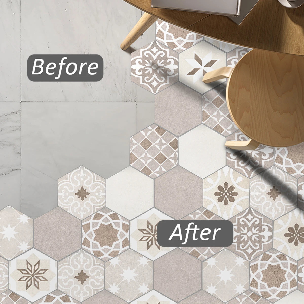 Bohemian Moroccan Tile Decals - Beige