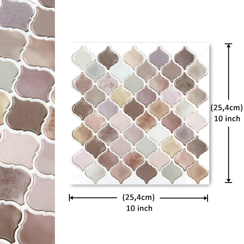Seaside Harmony Lantern Mosaic Short 3D Tile - Light Pink