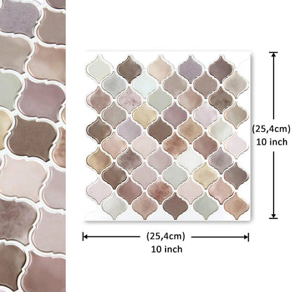 Seaside Harmony Lantern Mosaic Short 3D Tile - Light Pink