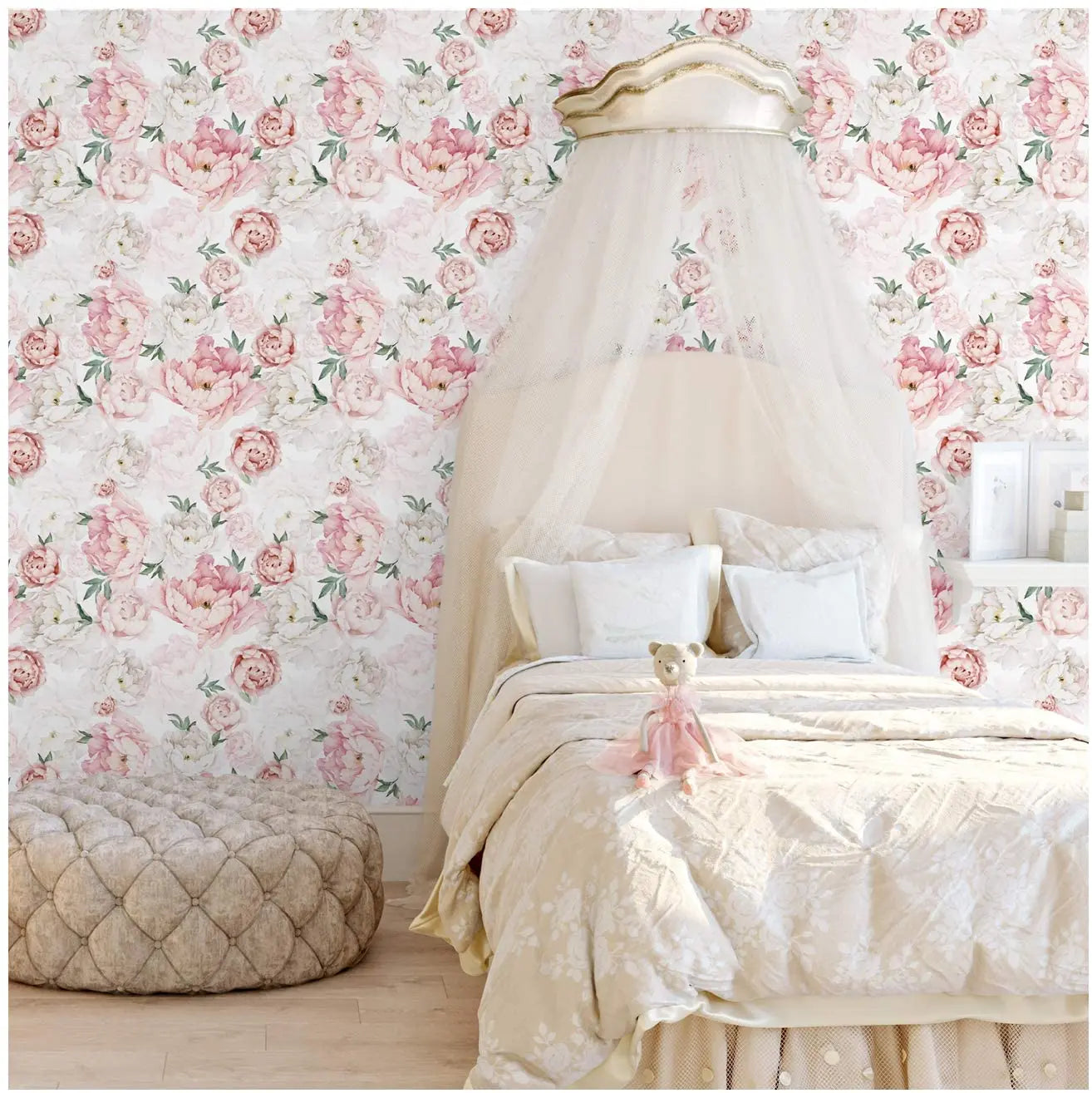 English Country Blossom Wallpaper - Light Pink Peonies