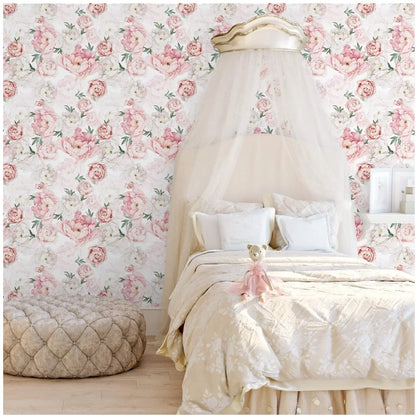 English Country Blossom Wallpaper - Light Pink Peonies