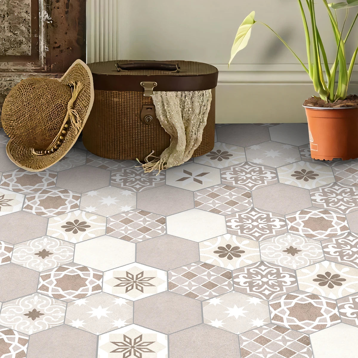Bohemian Moroccan Tile Decals - Beige