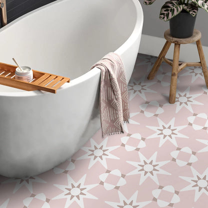 Moorish Star Tile Decals - Light Pink