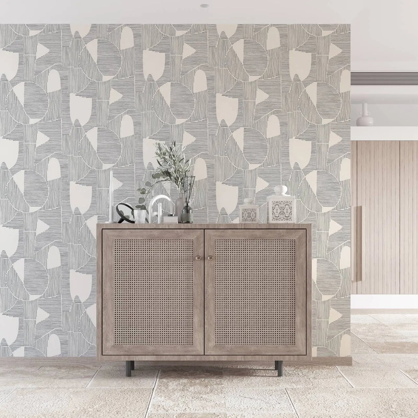 Boho MonoArc Abstract Wallpaper