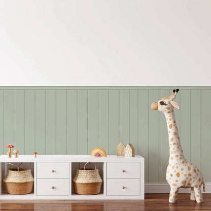 SageWood Shiplap Narrow Panel Wallpaper - Light Green