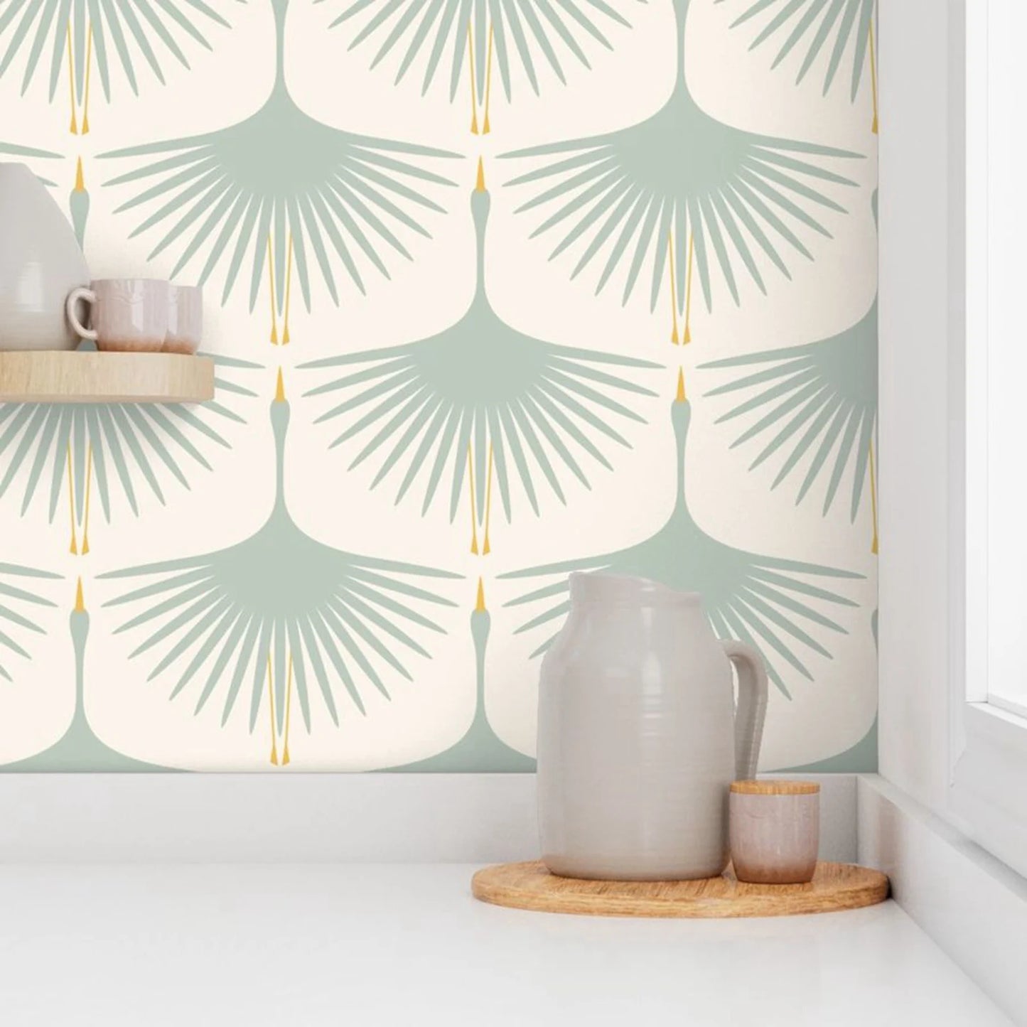 Plume Royale Wallpaper - Light Green