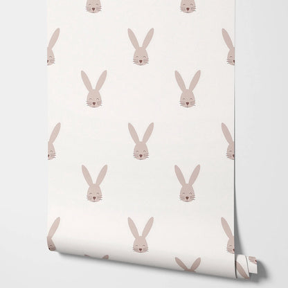 Willow Bunny Wallpaper - Beige