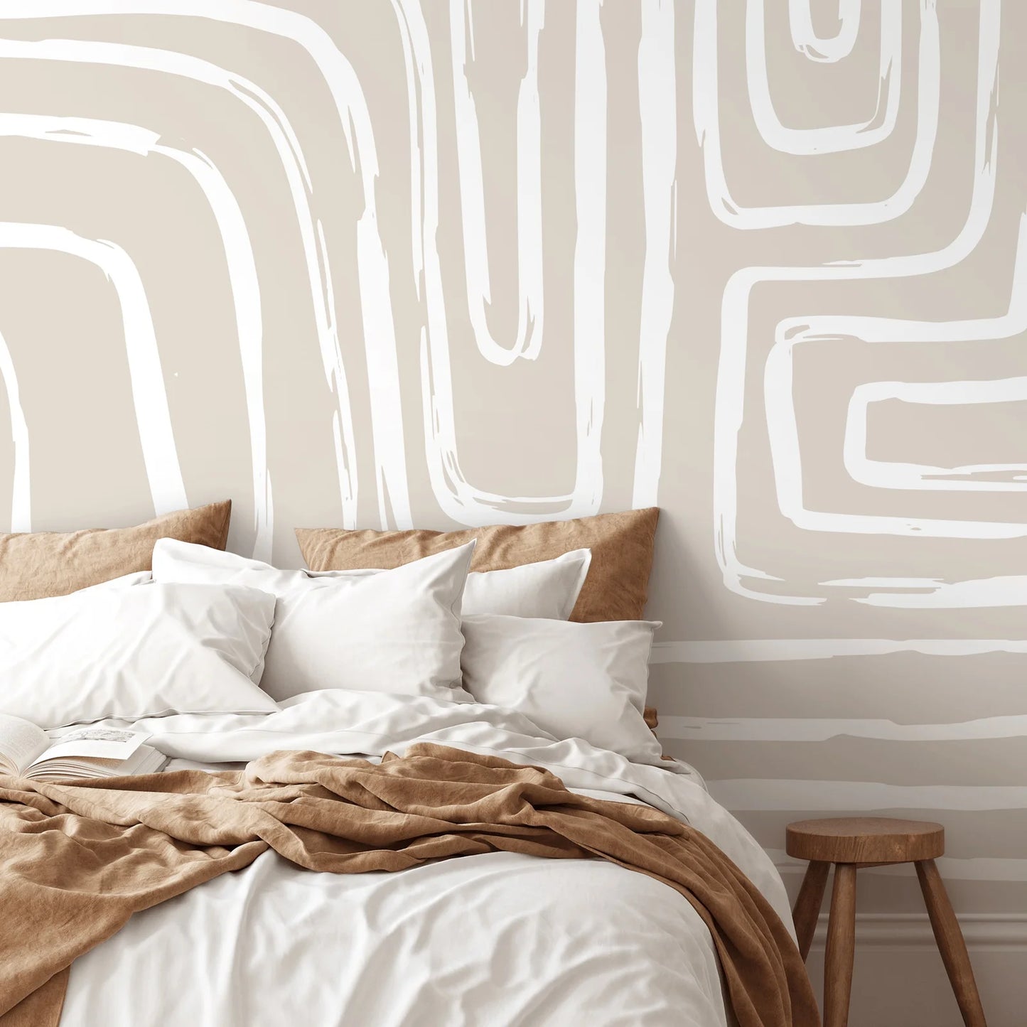 Boheme Abstract Wallpaper - Beige