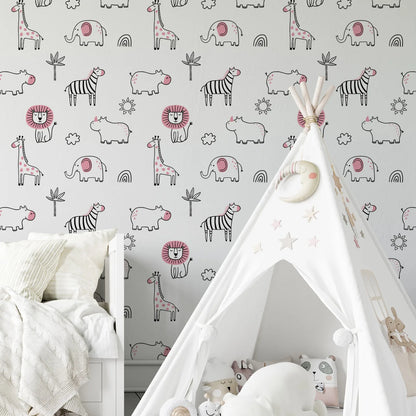 Lulu's Friends Wallpaper - Pink