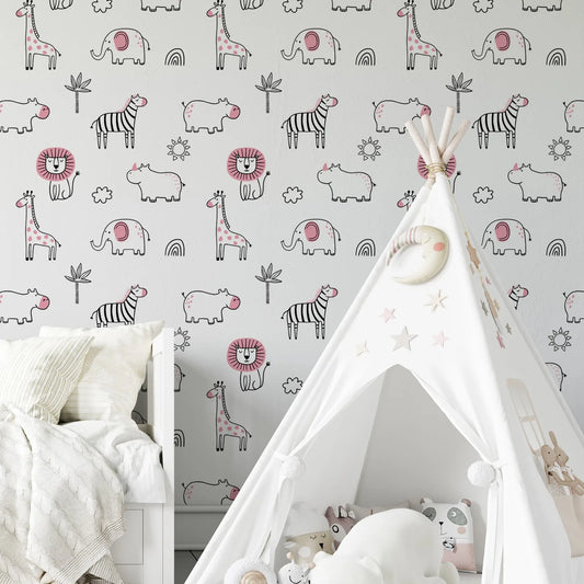 Lulu's Friends Wallpaper - Pink