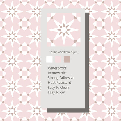 Moorish Star Tile Decals - Light Pink