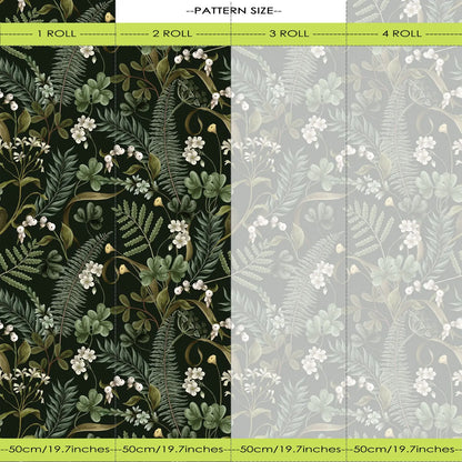 English Country Fern Wallpaper - Dark Green