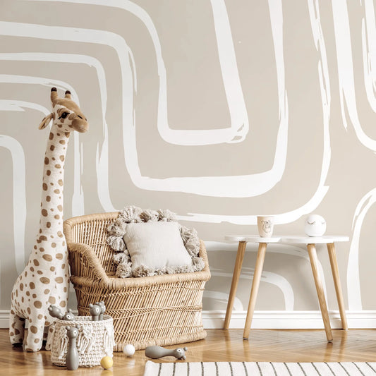Boheme Abstract Wallpaper - Beige