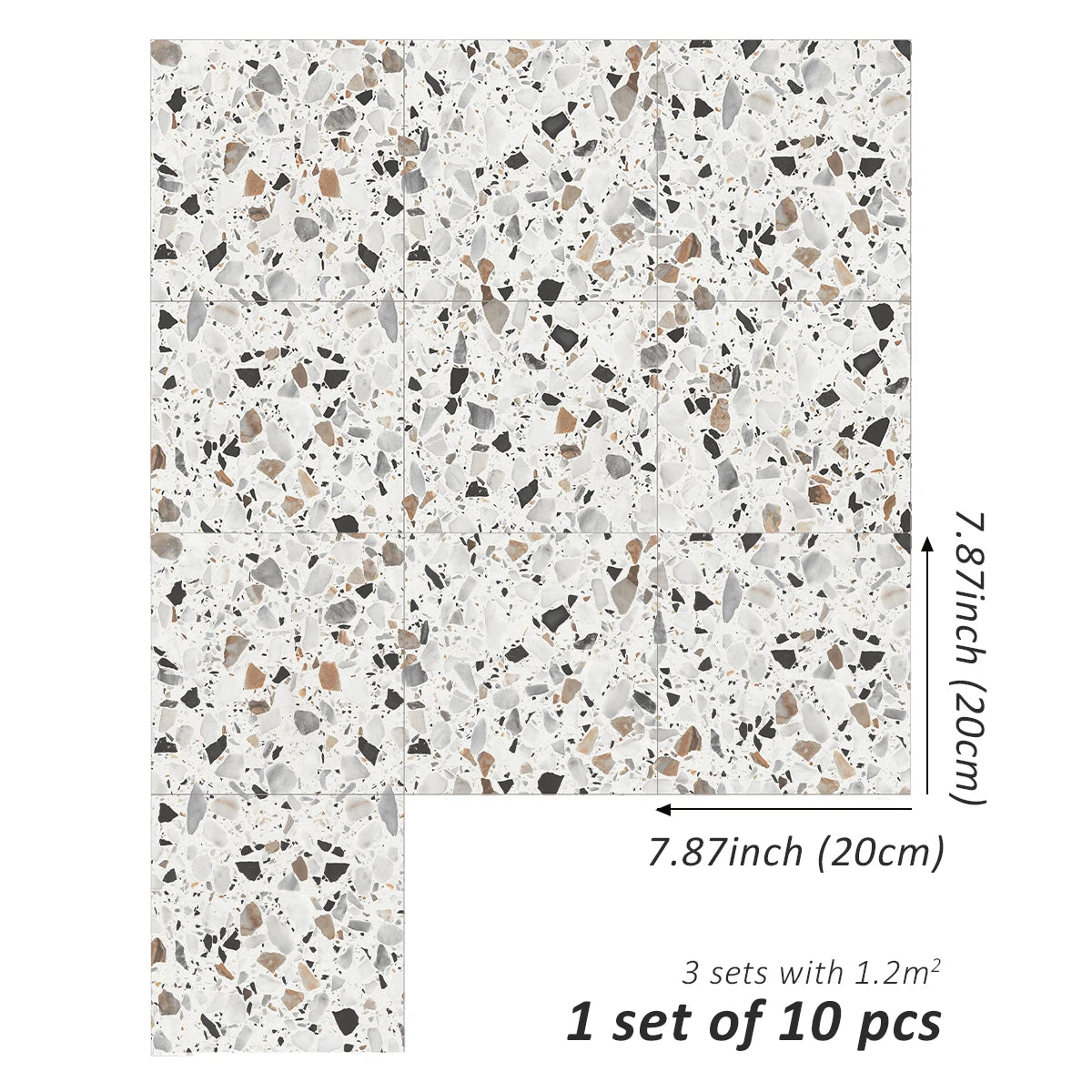 Terrazzo Luxe Tile Decals - Light Terracotta