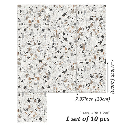 Terrazzo Luxe Tile Decals - Light Terracotta