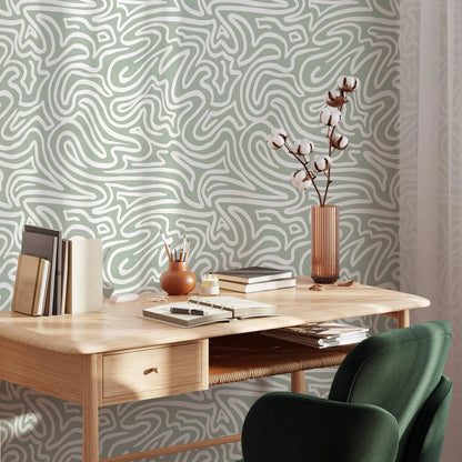 Boheme Abstract Wallpaper - Light Green