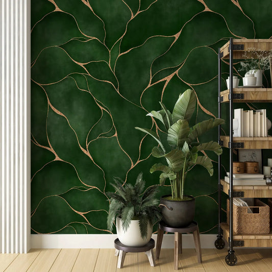 Lustrous Ramage Wallpaper - Dark Green