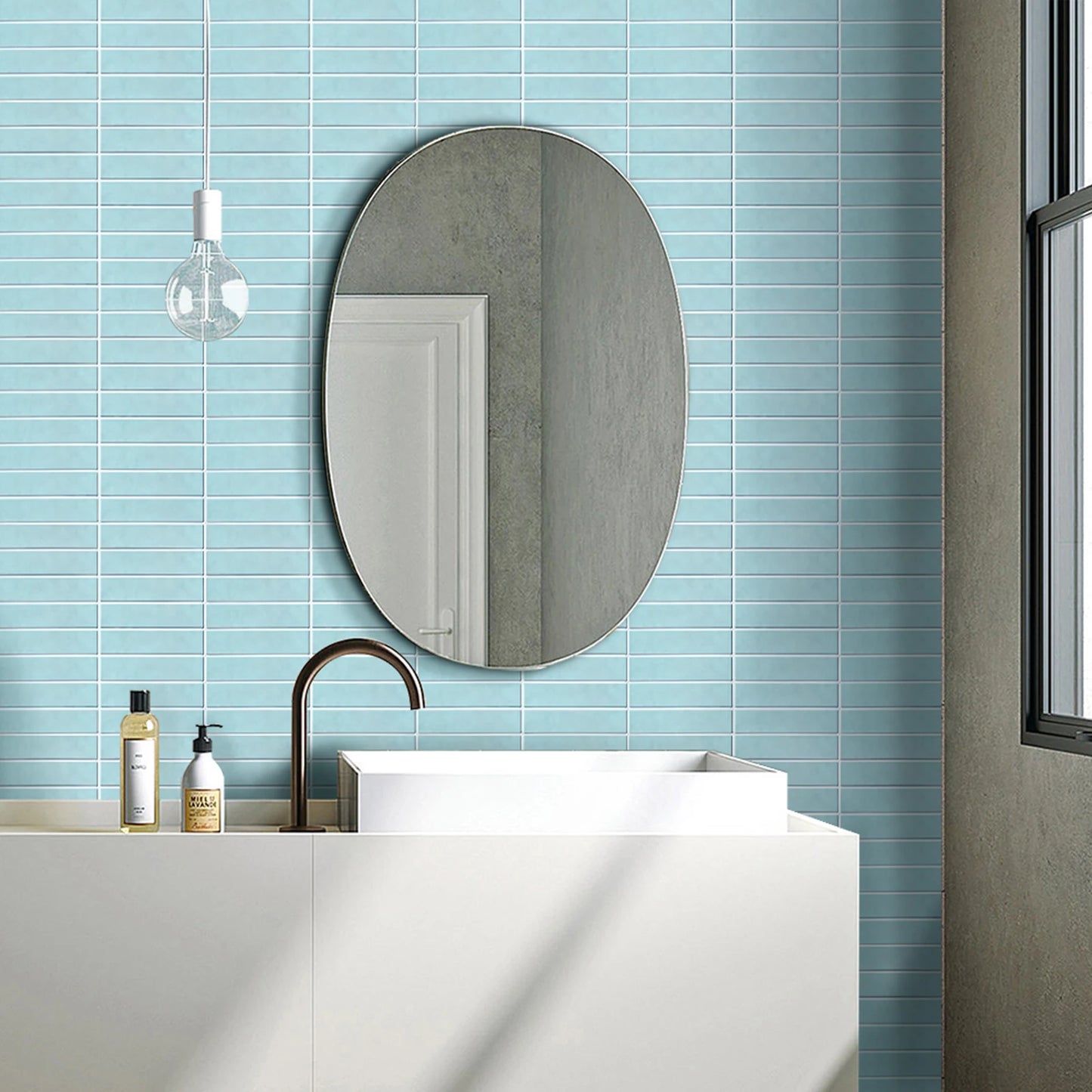 Serenity ModernStack Long 3D Tiles Decals - Light Blue