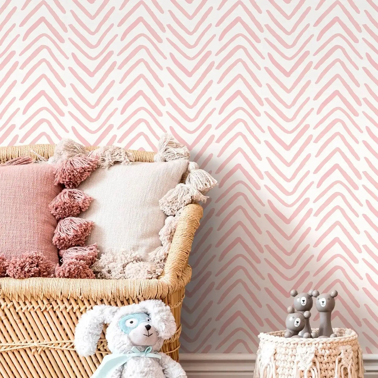 Boho Abstract Chevron - Light Pink