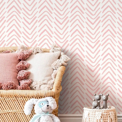 Boho Abstract Chevron - Light Pink