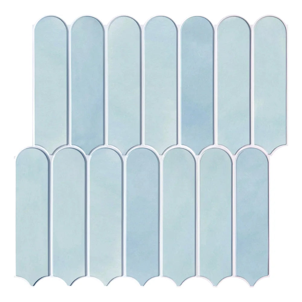 Serenity Fish Scale Long 3D Tiles - Light Blue