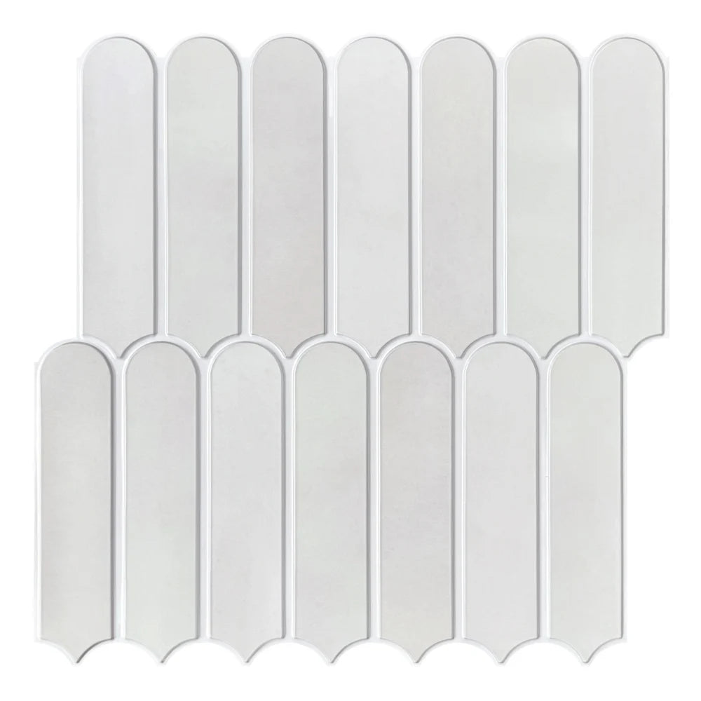 Serenity Fish Scale Long 3D Tiles Decals - Light Grey