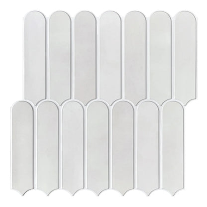 Serenity Fish Scale Long 3D Tiles Decals - Light Grey