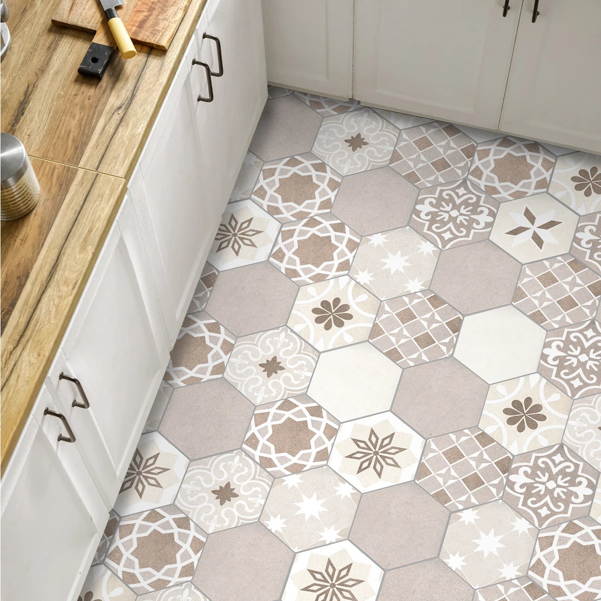 Bohemian Moroccan Tile Decals - Beige