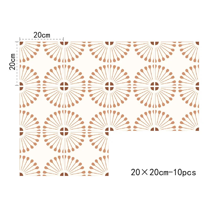 Desert Rose Tile Decals - Light Terracotta