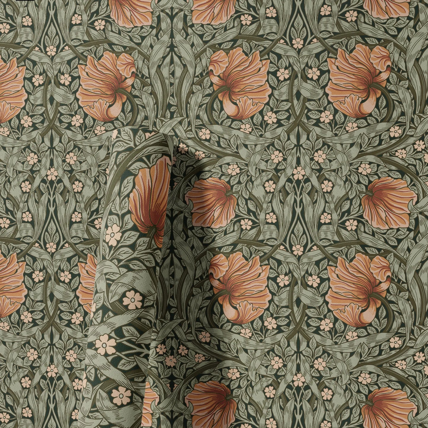 English Country Garden Lilly Wallpaper - Terracotta