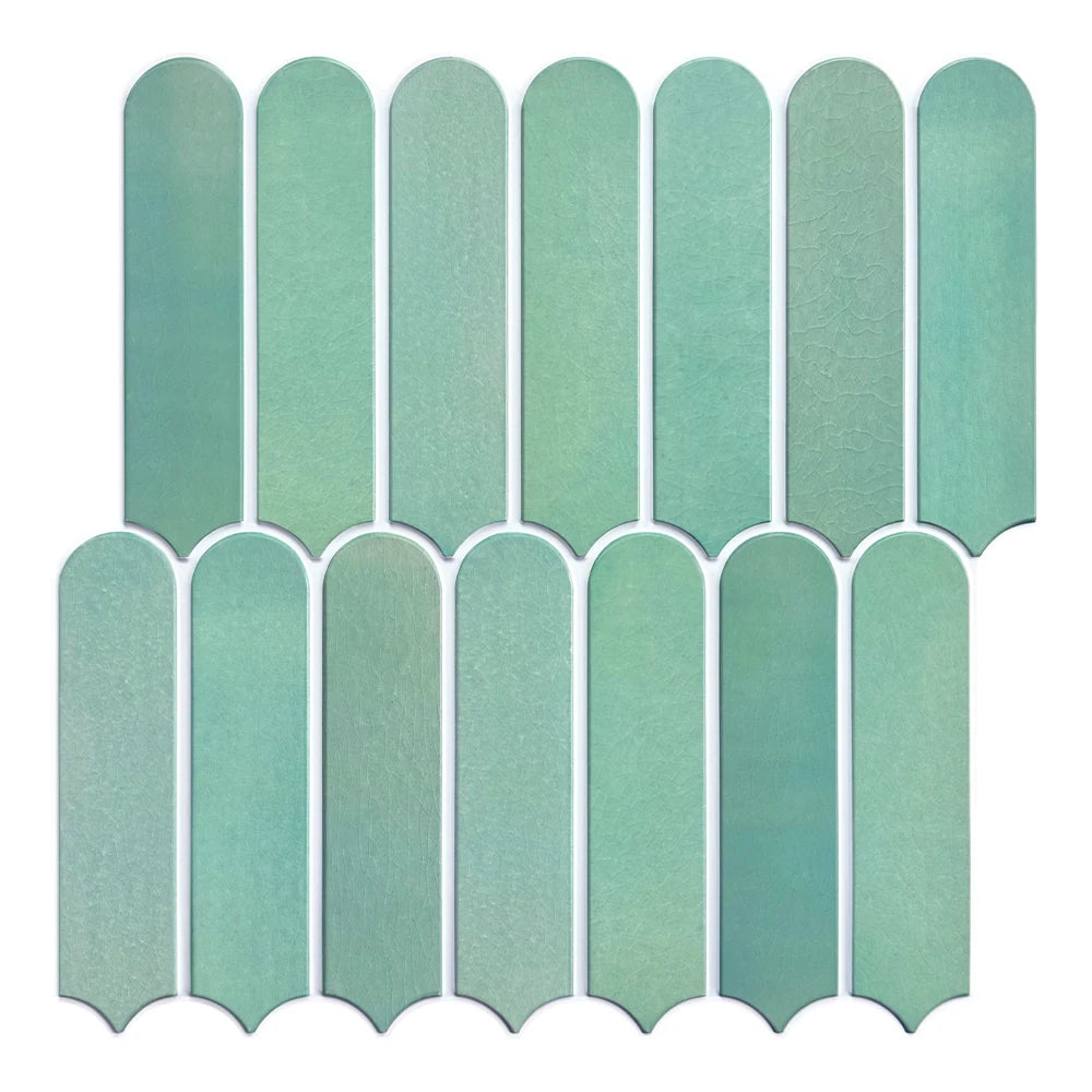 Serenity Fish Scale Long 3D Tiles Decals - Teal