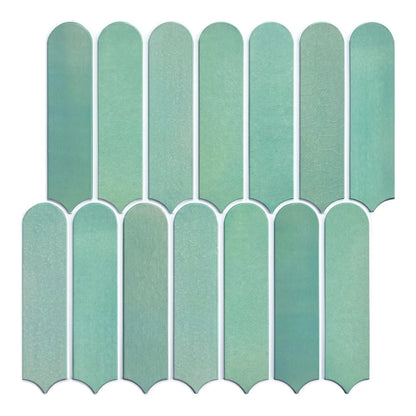 Serenity Fish Scale Long 3D Tiles Decals - Teal