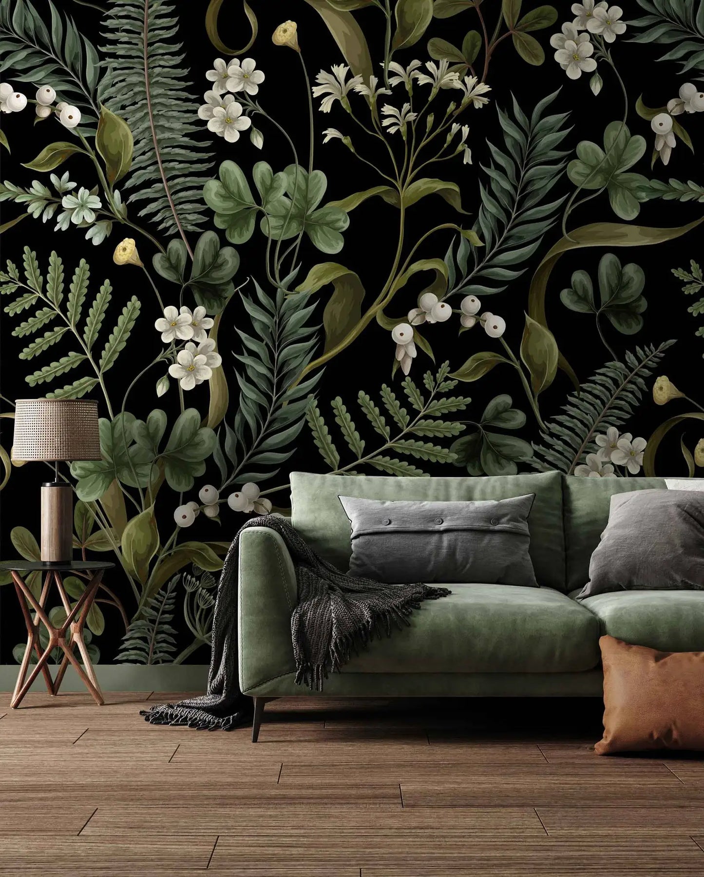 English Country Fern Wallpaper - Dark Green
