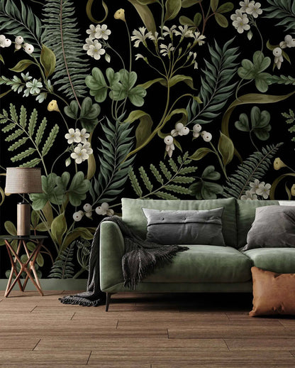 English Country Fern Wallpaper - Dark Green