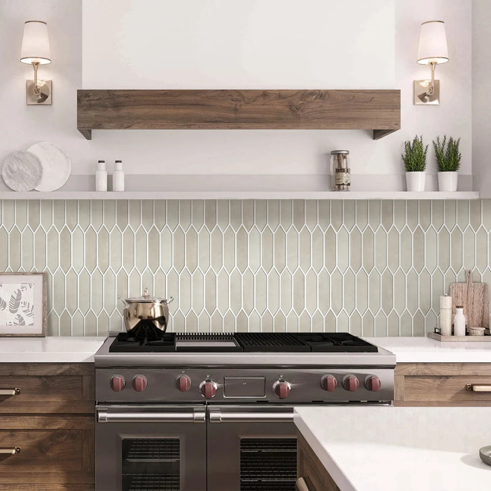 Serenity Lantern Long 3D Tile Decals - Cream