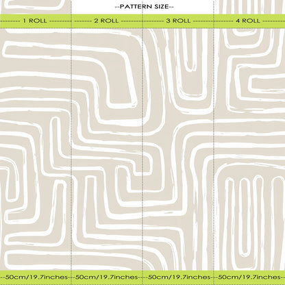 Boheme Abstract Wallpaper - Beige