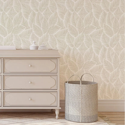 French Country Ramage Wallpaper - Beige