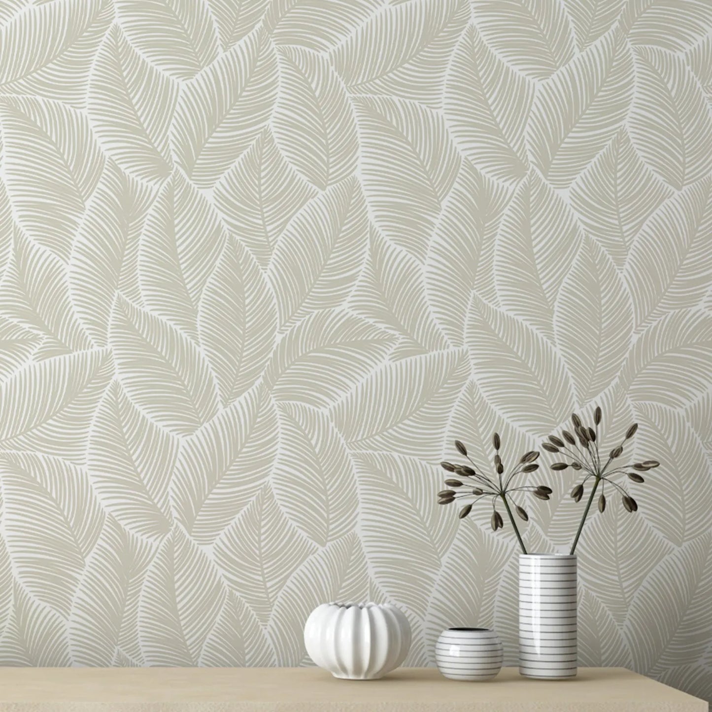 French Country Ramage Wallpaper - Beige