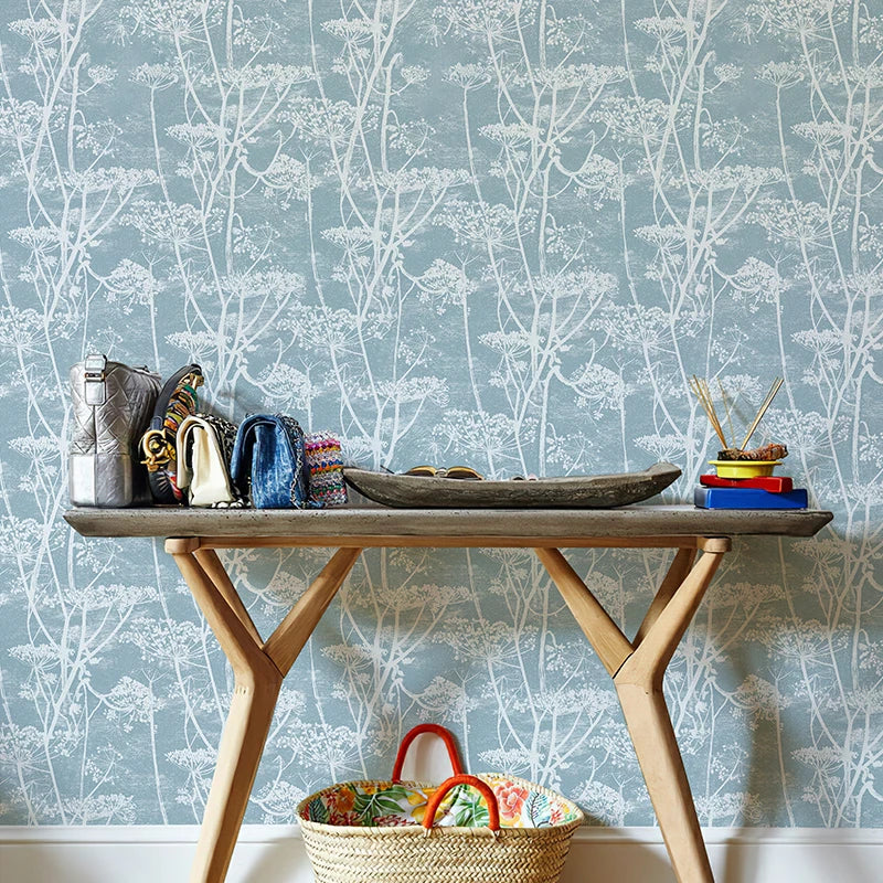 French Country Toile de Foret Wallpaper - Light Blue