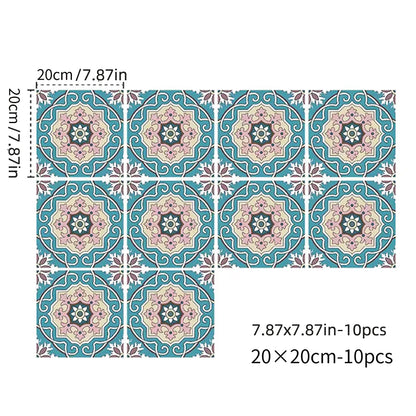 Bohemian Moroccan Tile Decals - Pink & Blue