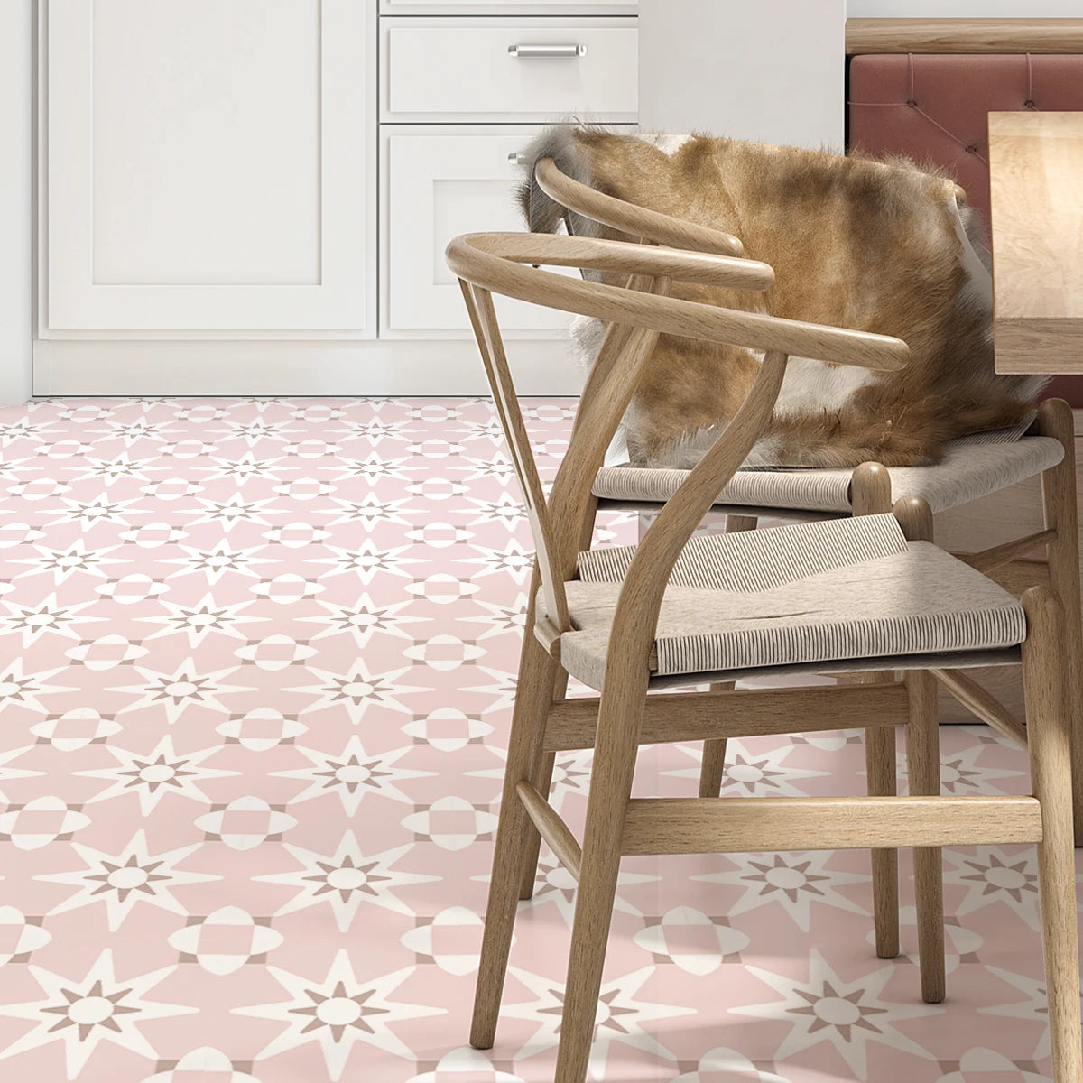 Moorish Star Tile Decals - Light Pink