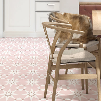 Moorish Star Tile Decals - Light Pink