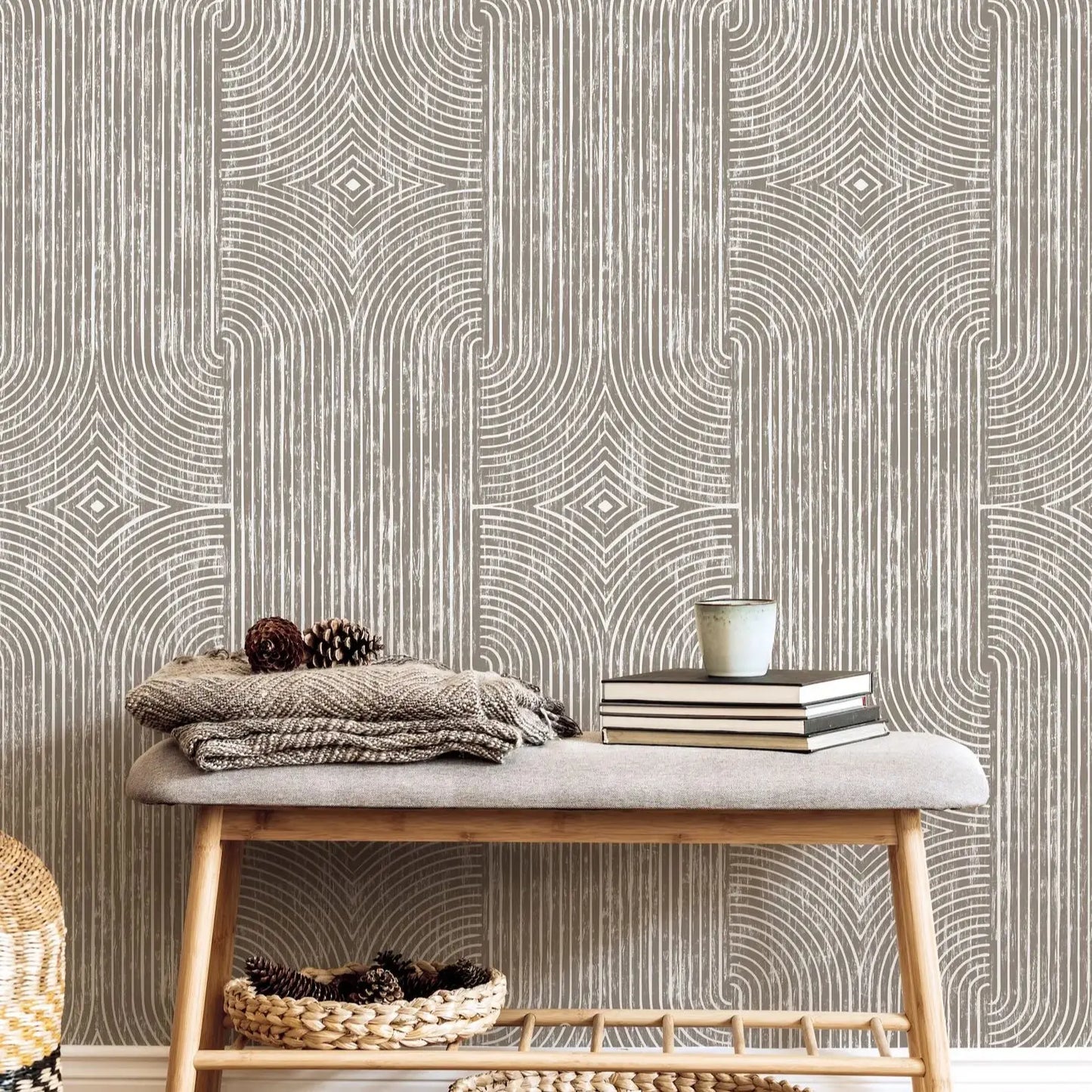 ZenScape Boho Wallpaper - Dark Beige