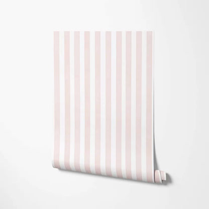 French Country Stripe Wallpaper - Light Pink