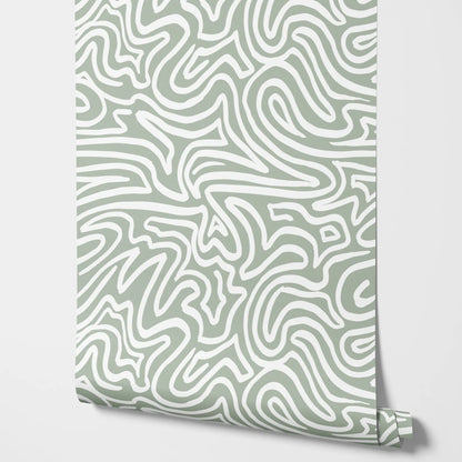 Boheme Abstract Wallpaper - Light Green