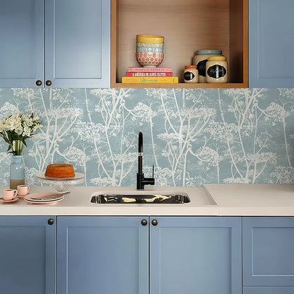 French Country Toile de Foret Wallpaper - Light Blue